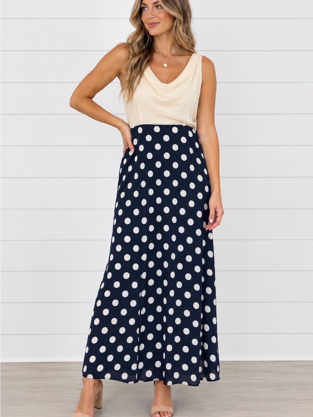 Anthropologie Moulinette Soeurs Silk Polka Dot Maxi Dress Size 12